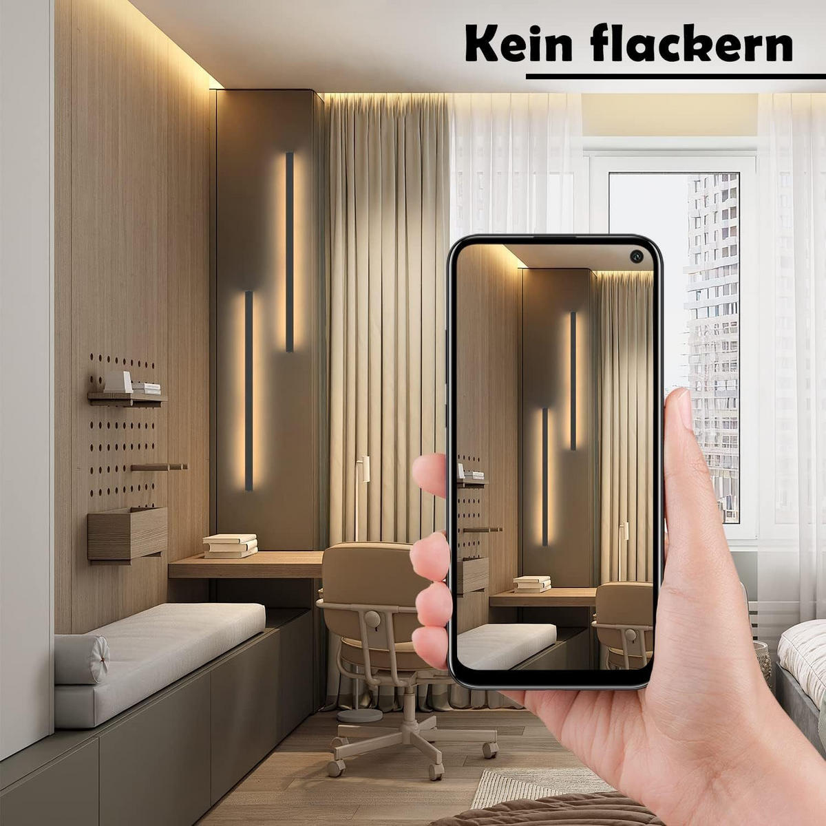 LED WANDLEUCHTE Schatz - Schwarz, Metall (4/3/60cm) - Nettlife
