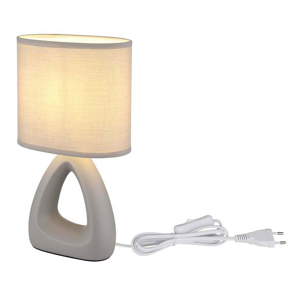 TISCHLEUCHTE Keramik Grau TRIANGLE 2er Set - Grau, Textil (17/10/30cm) - Globo Lighting