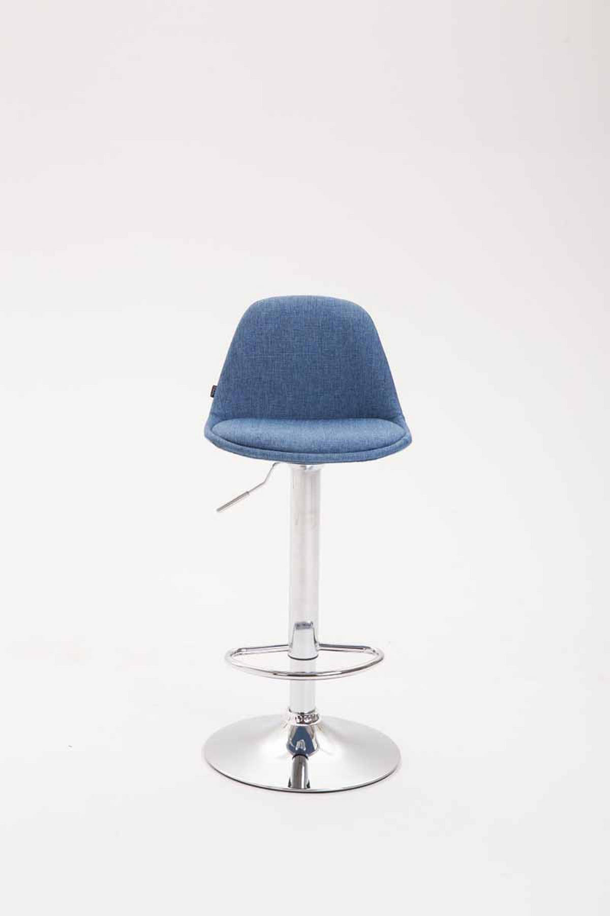 BARHOCKER Stoff blau - Chromfarben/Blau, Textil/Metall (39/82/43cm) - CLP