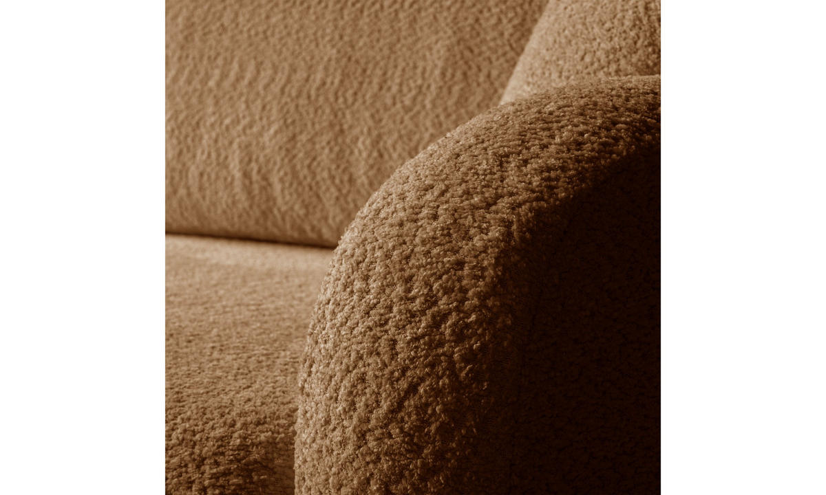 ECKSOFA PALOMA L 235/155/85 cm Coral 35 - Cognac, Textil (235/155cm) - Lookway
