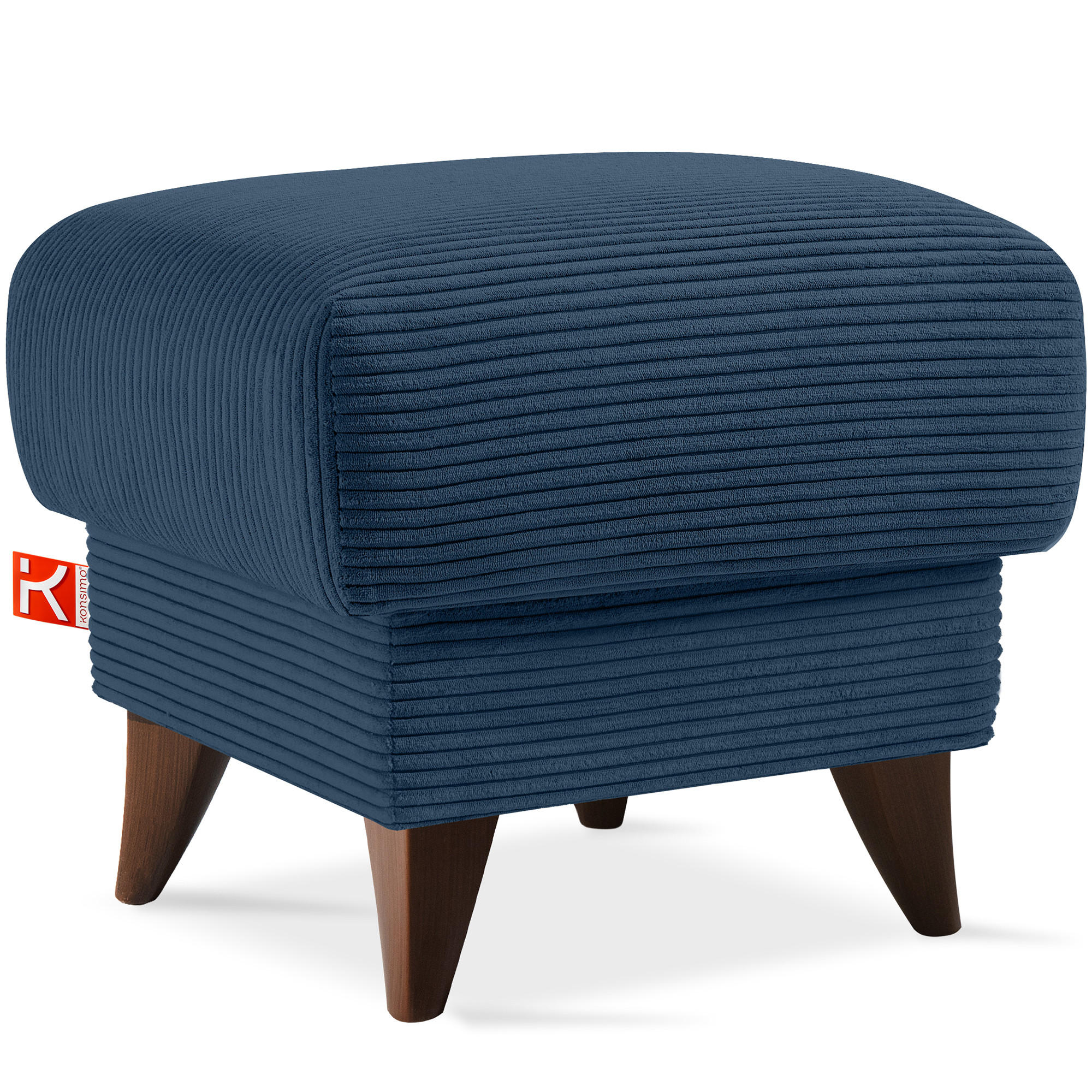 FUẞSTÜTZE GUSTAVO II, Marineblau - Braun/Dunkelblau, Holz/Holzwerkstoff (53/49/53cm) - KONSIMO®