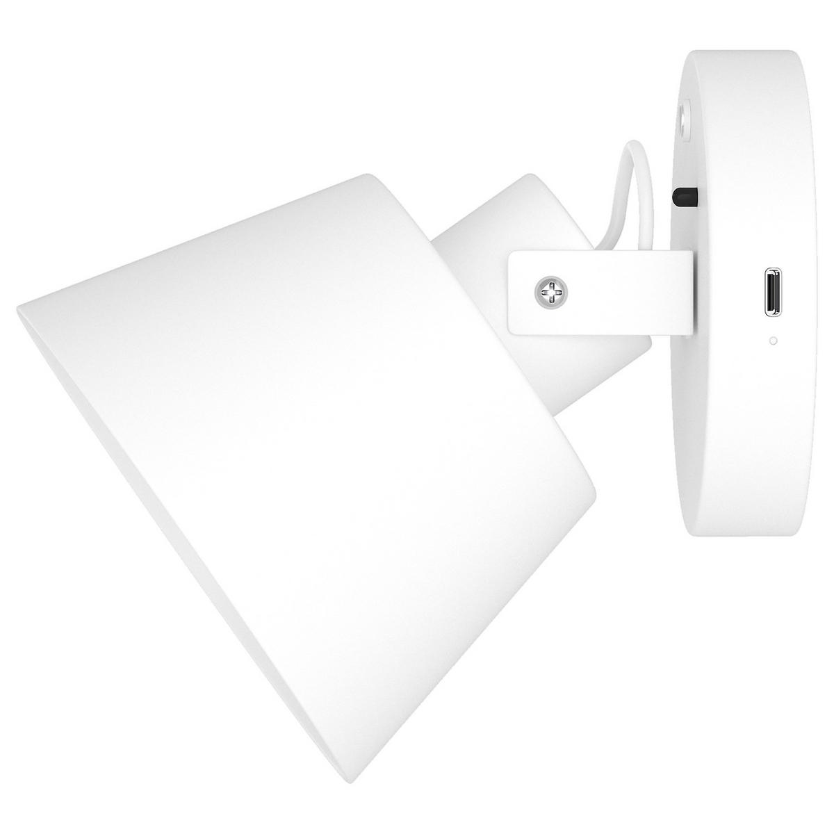 AKKU-WANDLEUCHTE inkl. Fernbedienung - 3-Stufen-Dimmer - Eisen - Weiß, Metall (12/15/16cm) - home24