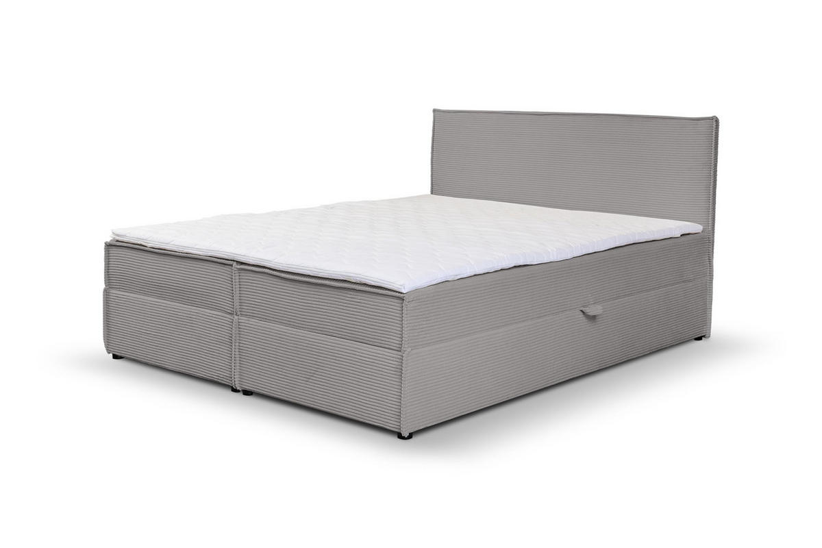 BOXBETT GLORIA mit Bettkästen H2/H3 Matratze 160 x 200 cm - Grau, Holzwerkstoff (160/200cm) - VENASI MÖBEL