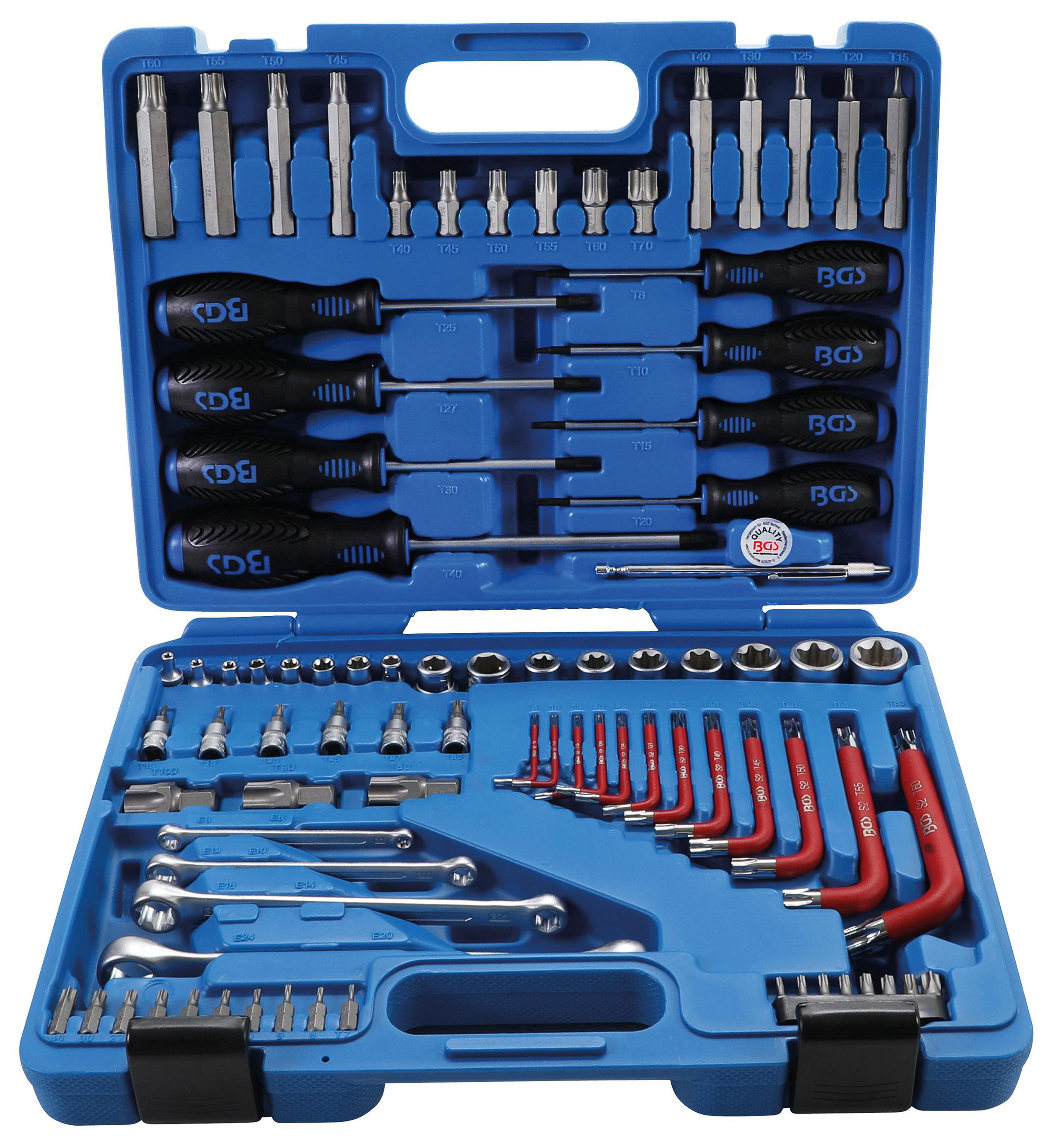 WERKZEUGSORTIMENT | 6,3 MM (1/4") + 12,5 MM (1/2") | E-PROFIL / - Multicolor, Kunststoff/Metall (1/1cm) - BGS technic