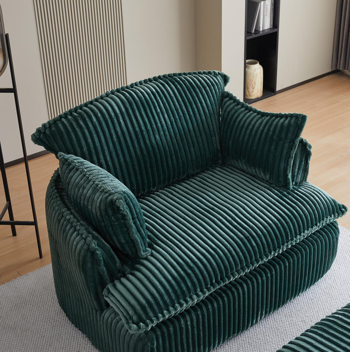 SESSEL mit Hocker 115 x 89 x 77 cm Grün 2-tlg. - Grün, Kunststoff (89/77/115cm) - Meubliv