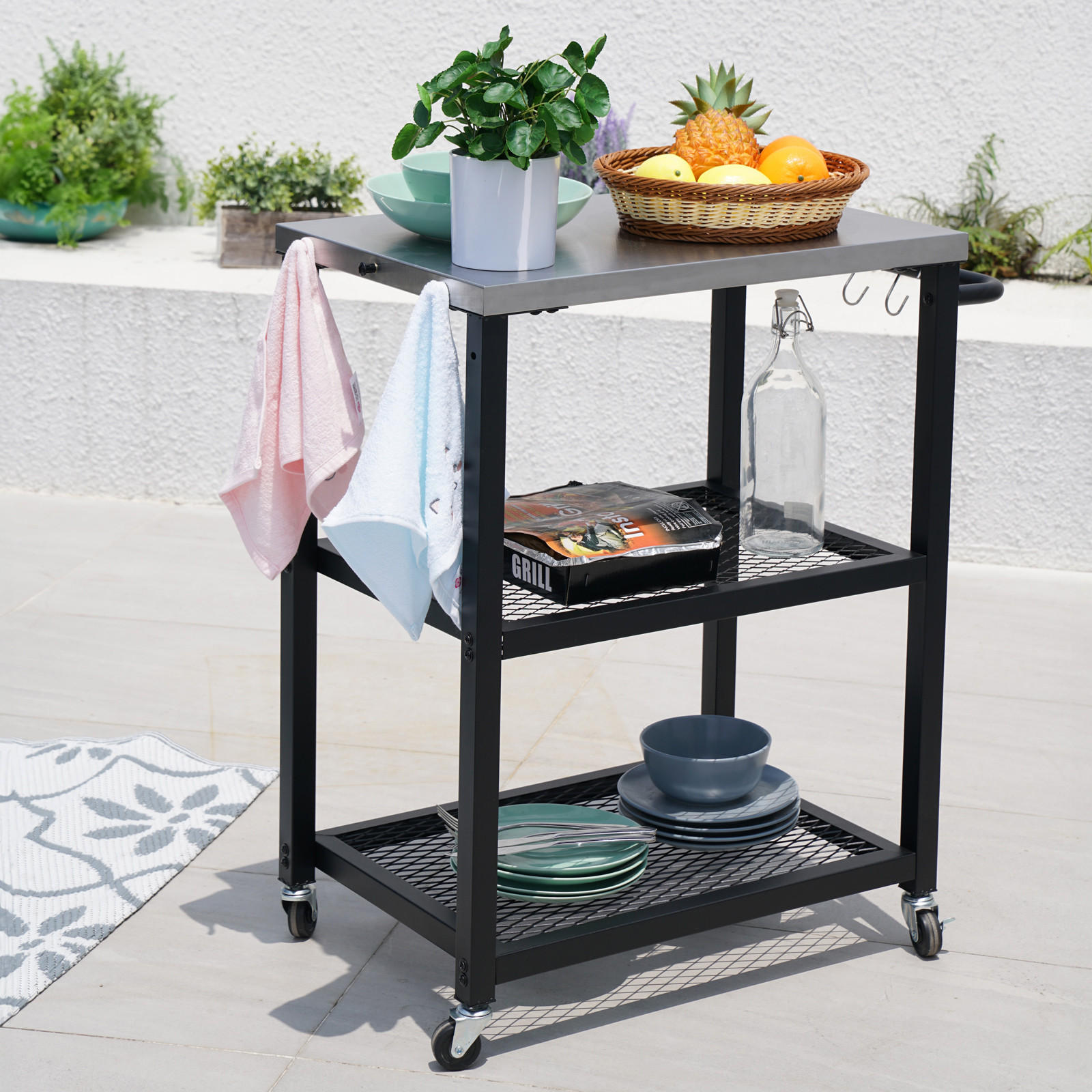 GRILLWAGEN NETIS - Schwarz, Metall (41/72/81cm) - TAINO