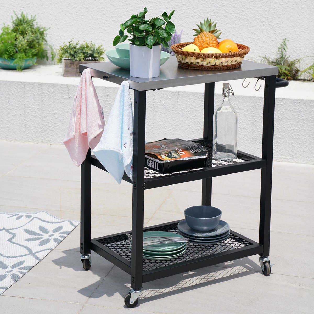 GRILLWAGEN NETIS - Schwarz, Metall (41/72/81cm) - TAINO
