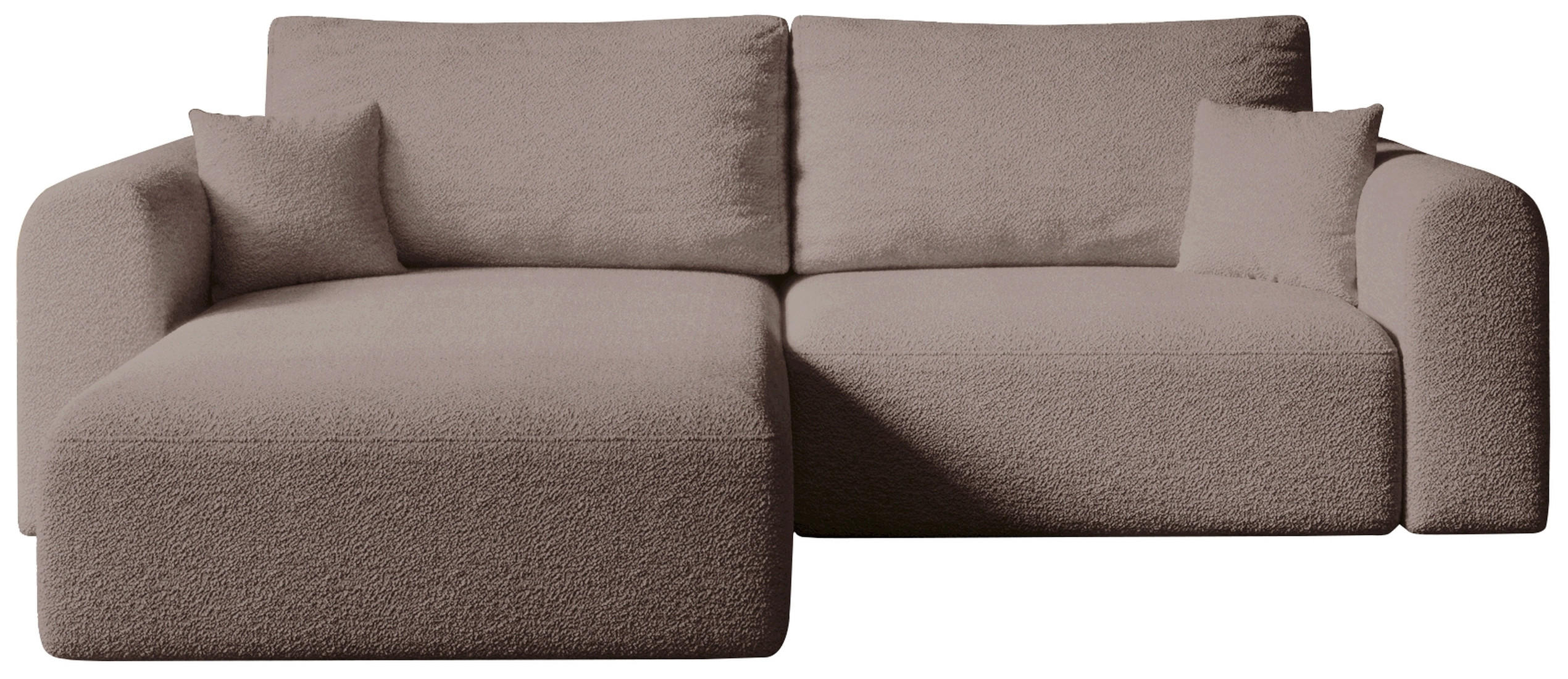 ECKSOFA Kornel mit Schlaffunktion Rosa Boucle - Rosa, Textil (248/165cm) - Bromarkt