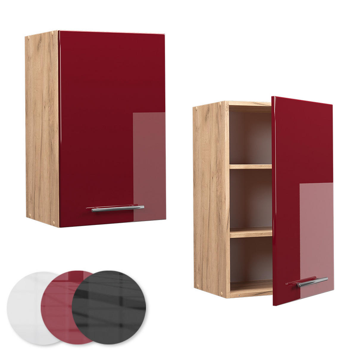 HÄNGESCHRANK Fame-Line Bordeaux Hochglanz 45 cm - Honigeiche/Bordeaux, Holzwerkstoff (45/72/34.1cm) - Vicco