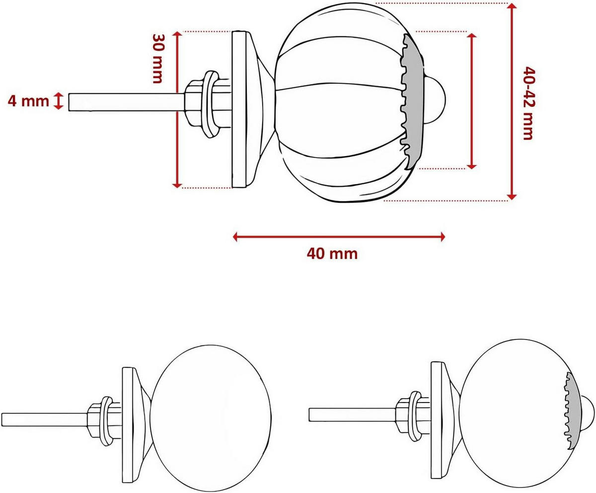 KERAMIKKNÖPFEN Set mit 8 in Weiß und Rosa 40 mm Durchmesser. - Pink, Keramik (4/4/6.9cm) - Nacnic