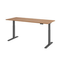 SCHREIBTISCH elektrisch XMKA 80/200/74 cm in Nussbaumfarben/Graphitfarben - Nussbaumfarben/Graphitfarben, Holzwerkstoff (80/200/74cm) - bümö