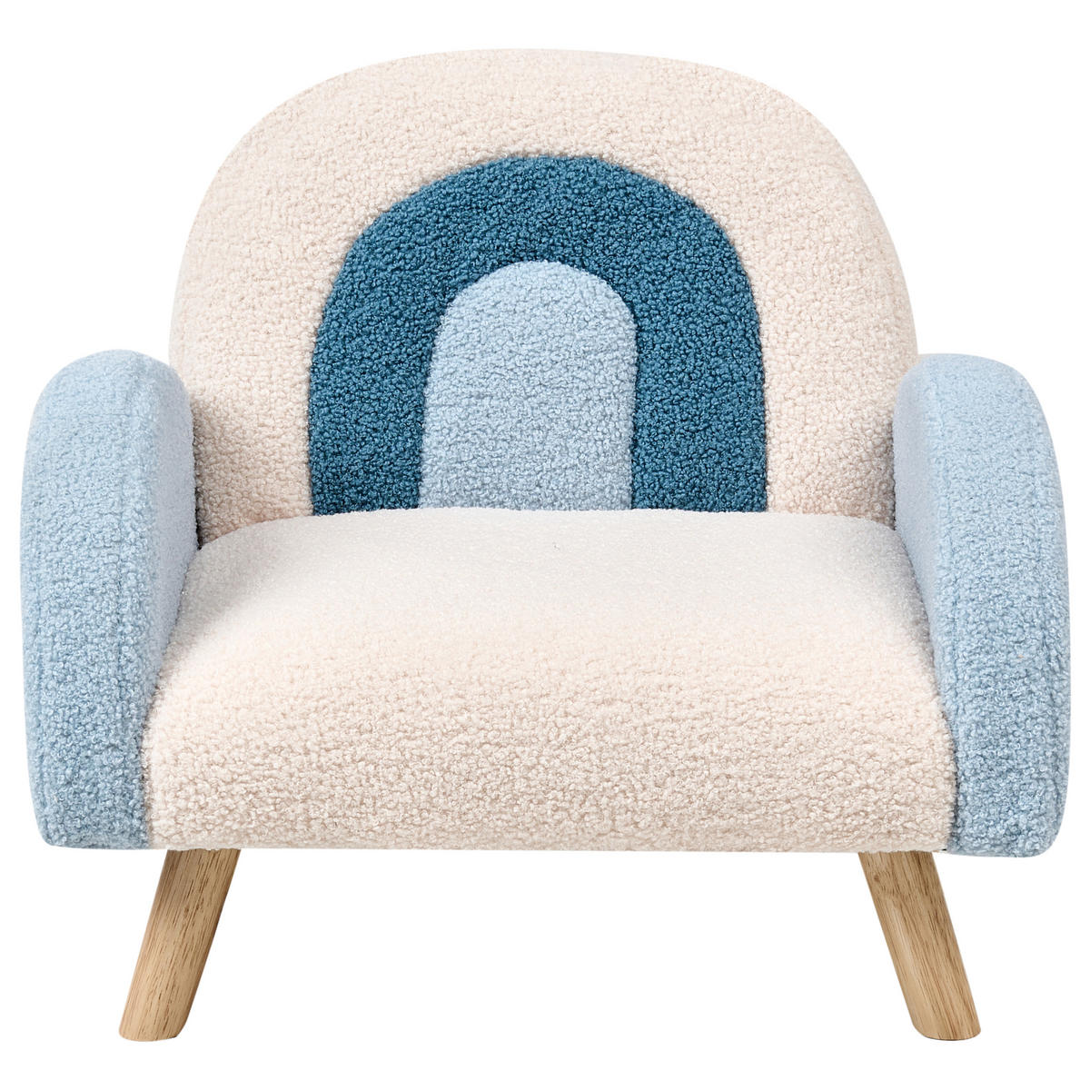 FOTOLIU PENTRU COPII Regenbogen bouclé albastru deschis Ombo - alb, material textil (52/46/46cm) - Beliani