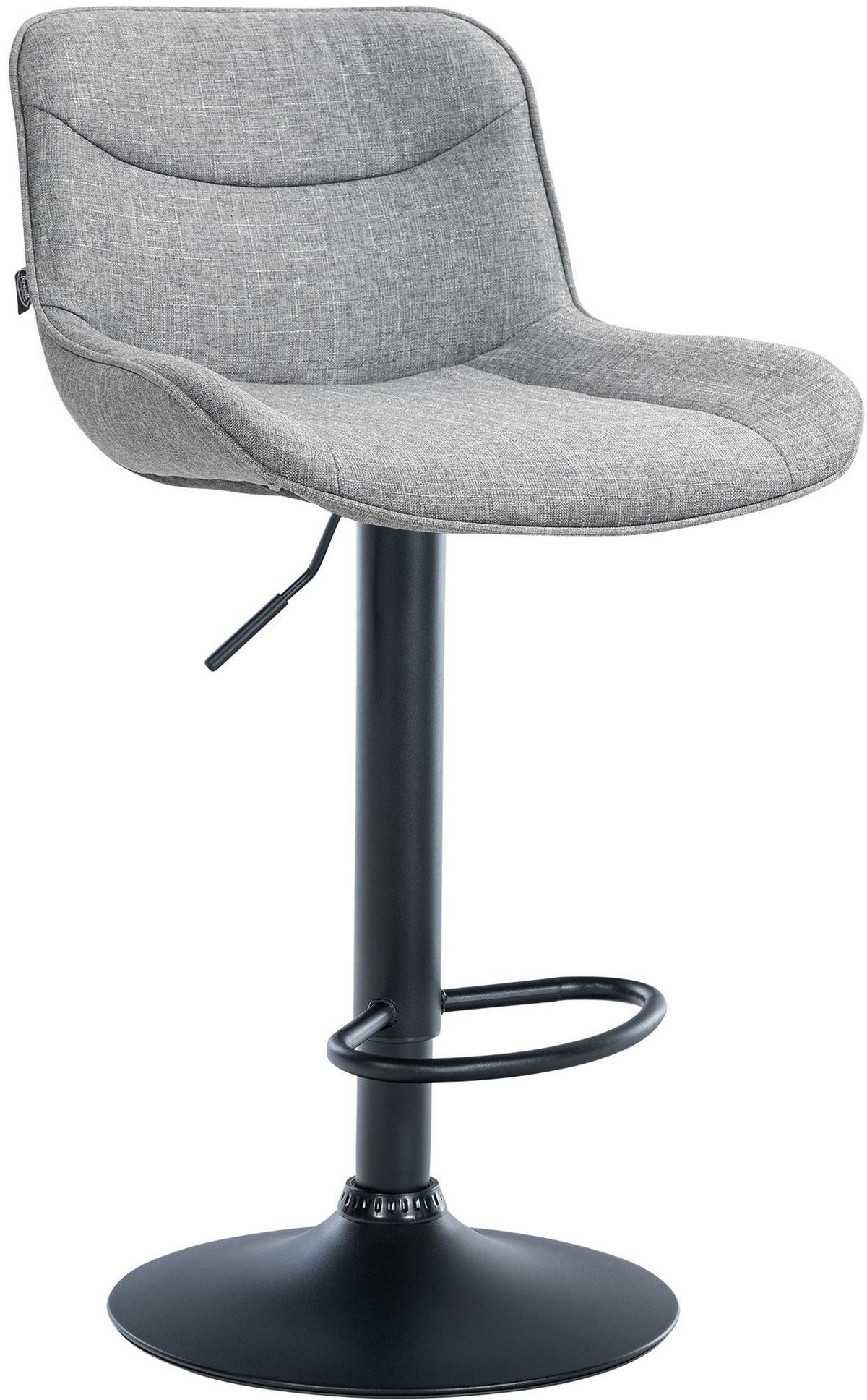 BARHOCKER Stoff grau - Schwarz/Grau, Textil/Metall (49/85/51cm) - CLP