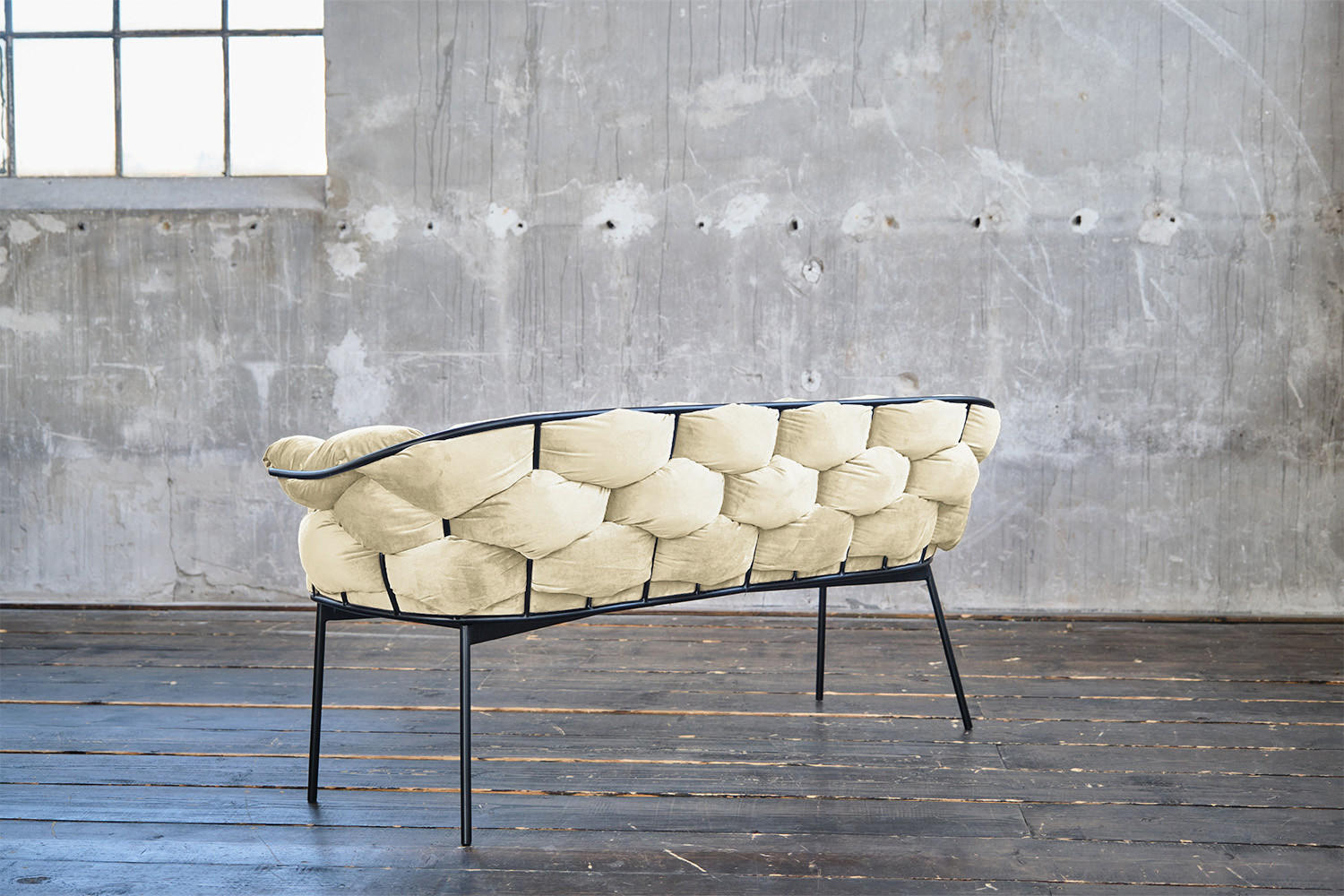 SITZBANK MONTY Weiß Velvet - Weiß, Textil (160/70/62cm) - KAWOLA