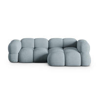 ECKSOFA rechts Loretto aus strukturiertem Stoff pastellblau 3 Sitzplätze - Pastellblau, Textil (147/250cm) - Cosmopolitan Design