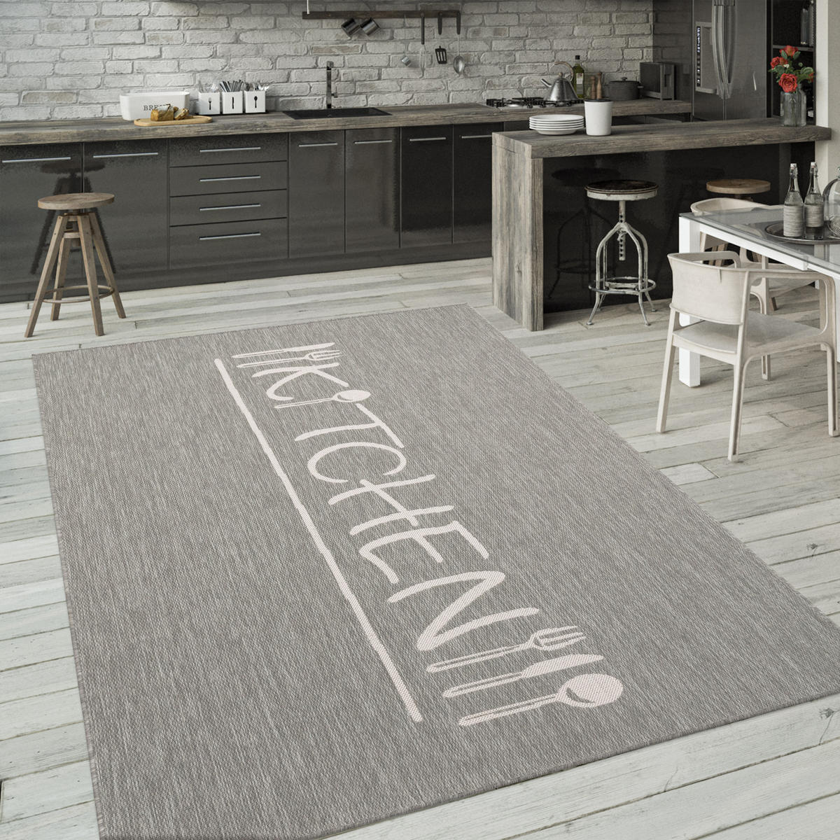 OUTDOORTEPPICH 240/340 cm Kitchen 385 - Grau, Textil (240/340cm) - Paco Home