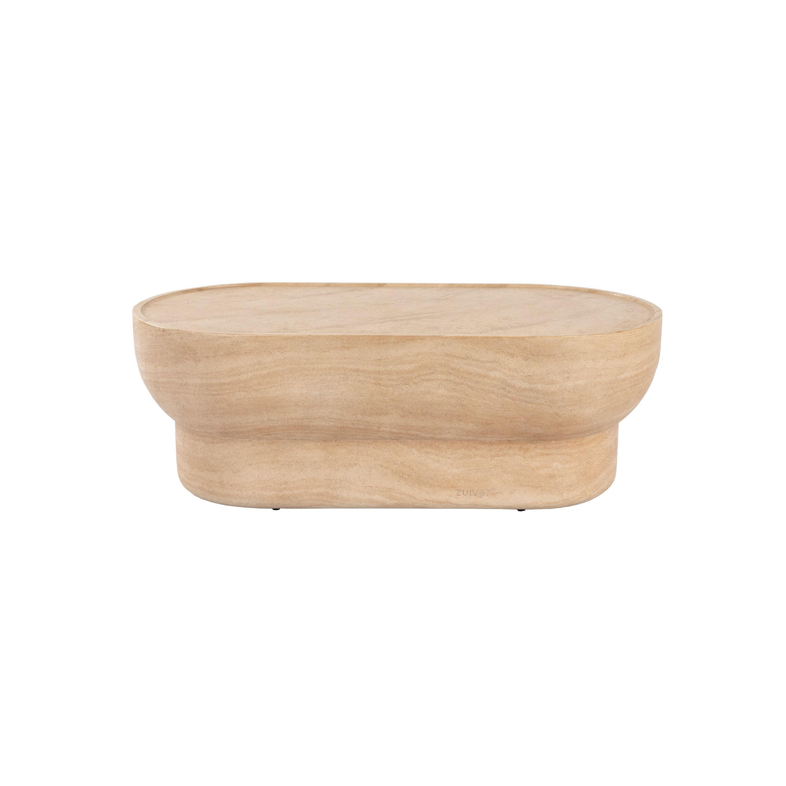 COUCHTISCH Noble Oval Beige - Beige, Stein (100/50/35cm) - Zuiver