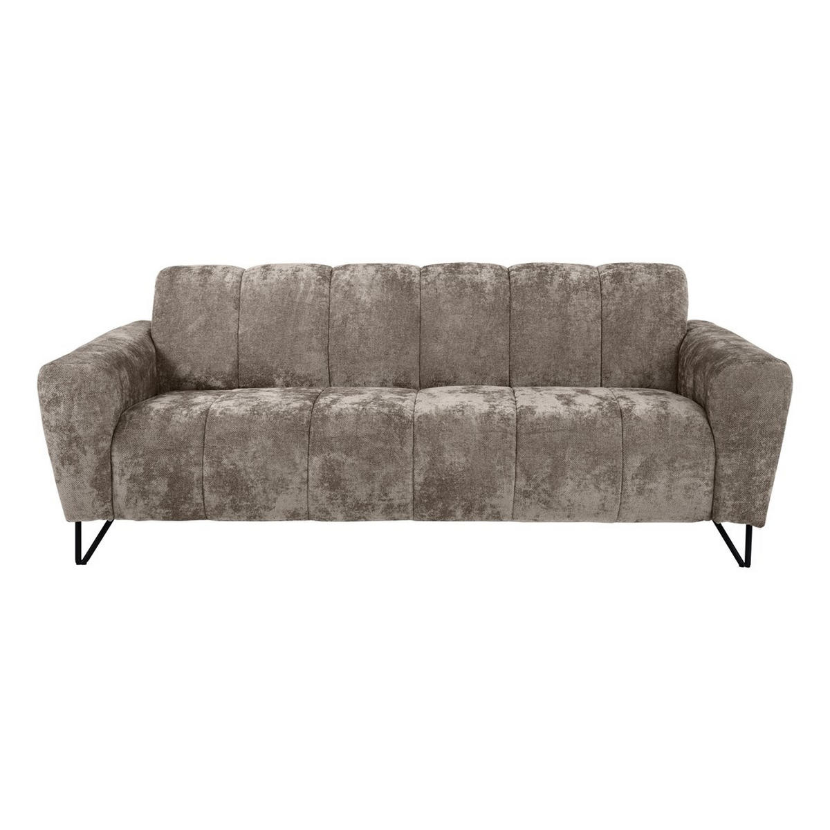3-SITZER SOFA Volare mit Metallbeinen braun - Schwarz/Braun, Textil/Metall (220/83/98cm) - Beautysofa