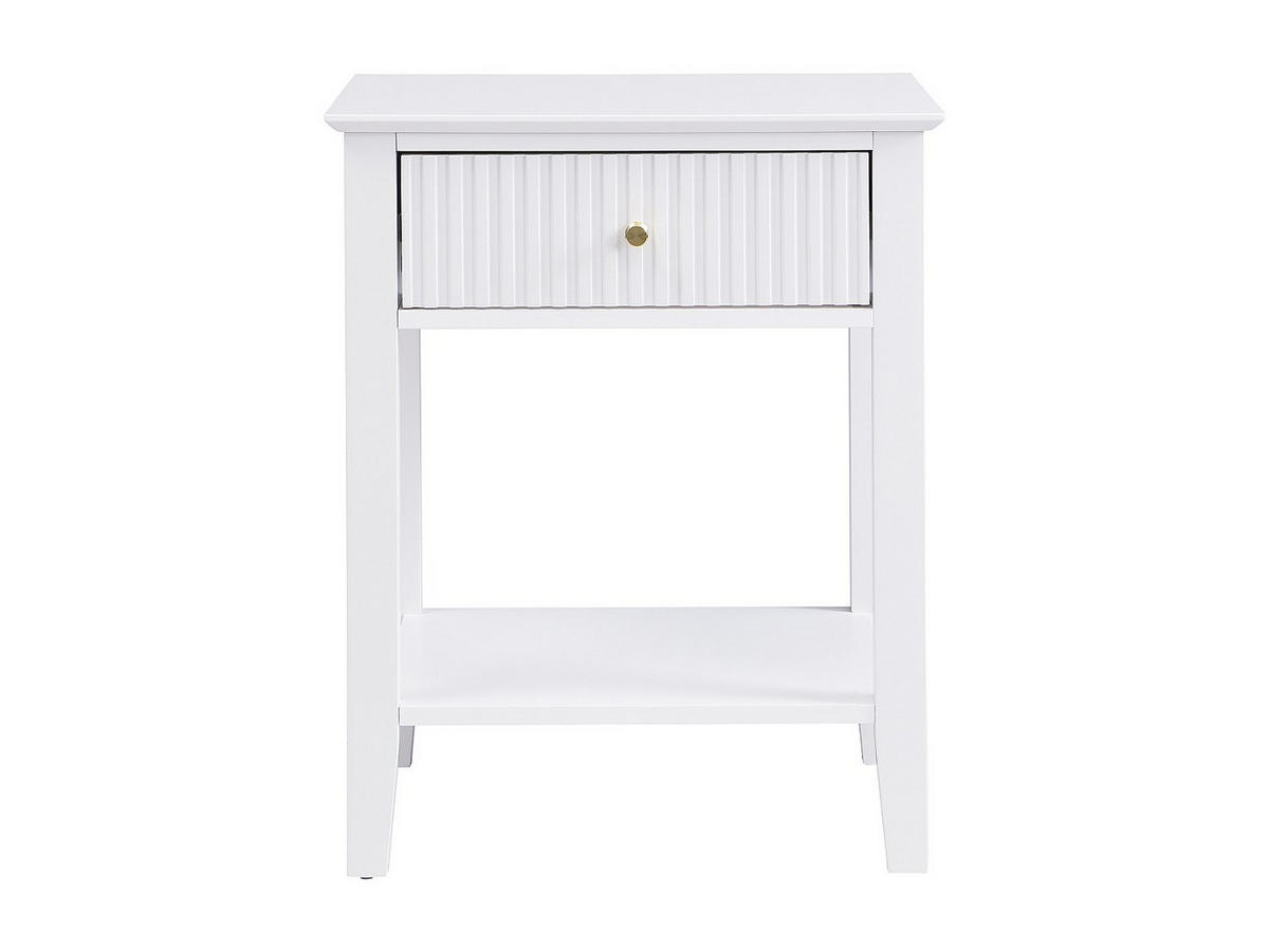 NACHTTISCH 2er-Set 1 Schublade & 1 Ablage – MDF – Weiß – NIRIVA - Weiß, Holz (48/61.5/35cm) - Vente-Unique