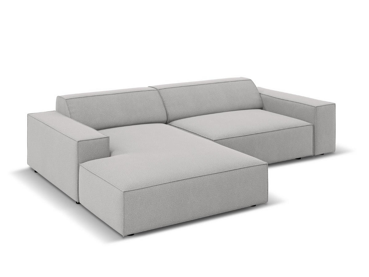 MODULARES-ECKSOFA links Jodie aus strukturiertem Stoff hellgrau 3 Sitzplätze - Hellgrau, Textil (166/224cm) - Micadoni