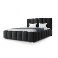 POLSTERBETT BARON mit Kopfteil, 200 x 200 cm, Doppelbett mit Bettkasten und Lattenrost aus Metall, Velourstoff, Frabe: Schwarz - Schwarz, Holz/Kunststoff (200/200cm) - Agmat-Furniture