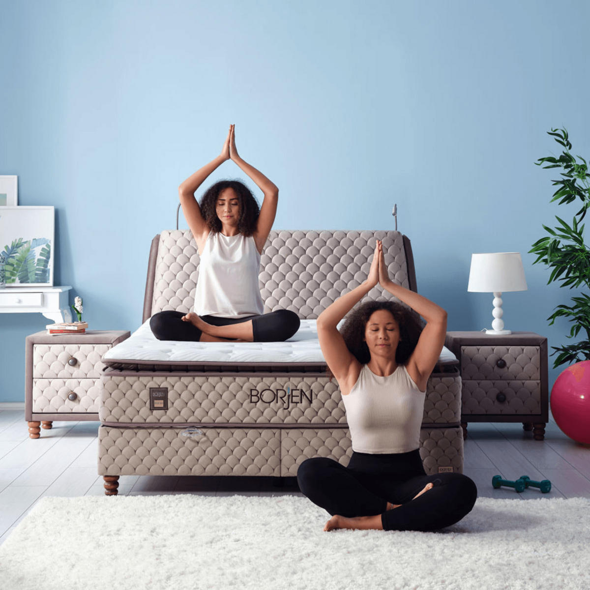 BOXBETT Borjen Set 160x200 - Beige, Holz/Metall (160/200cm) - Bambi