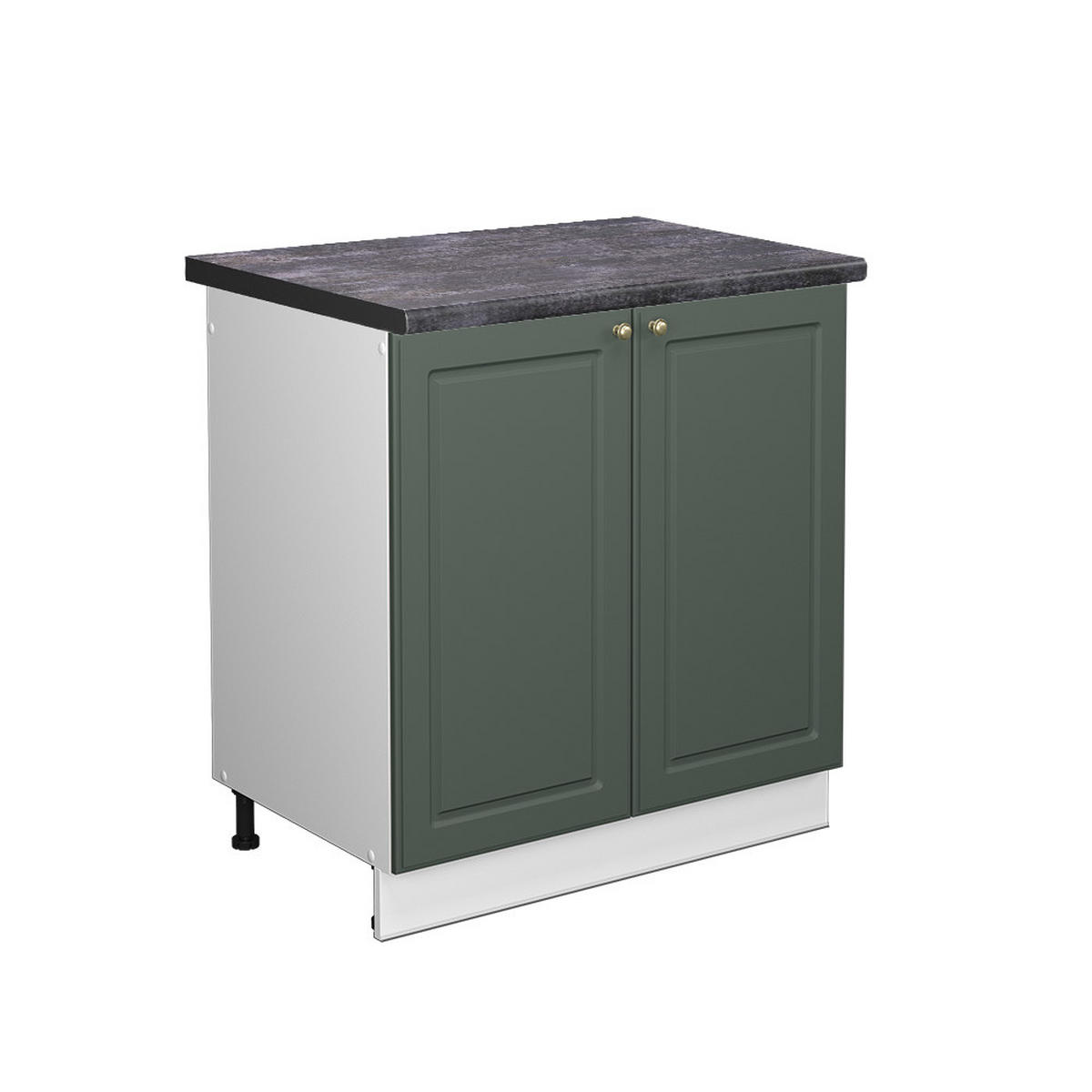 SPÜLENUNTERSCHRANK Fame-Line Grün-Gold Landhaus 80 cm, AP Anthrazit - Weiß/Grün, Holzwerkstoff (80/82/60cm) - Vicco