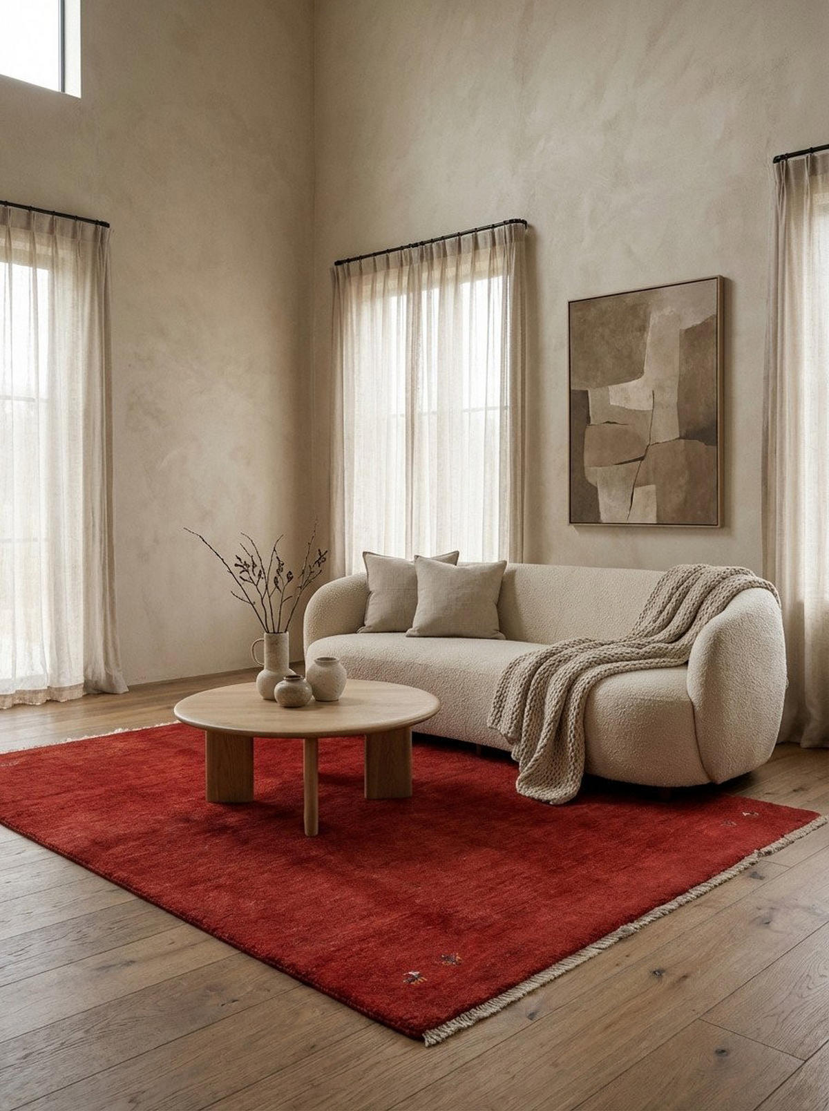 TEPPICH Gabbeh Rot 220/154 cm Schurwolle - Rot, Textil (154/220cm) - Looma