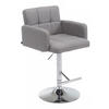 BARHOCKER Stoff grau - Chromfarben/Grau, Textil/Metall (60/93/56cm) - CLP