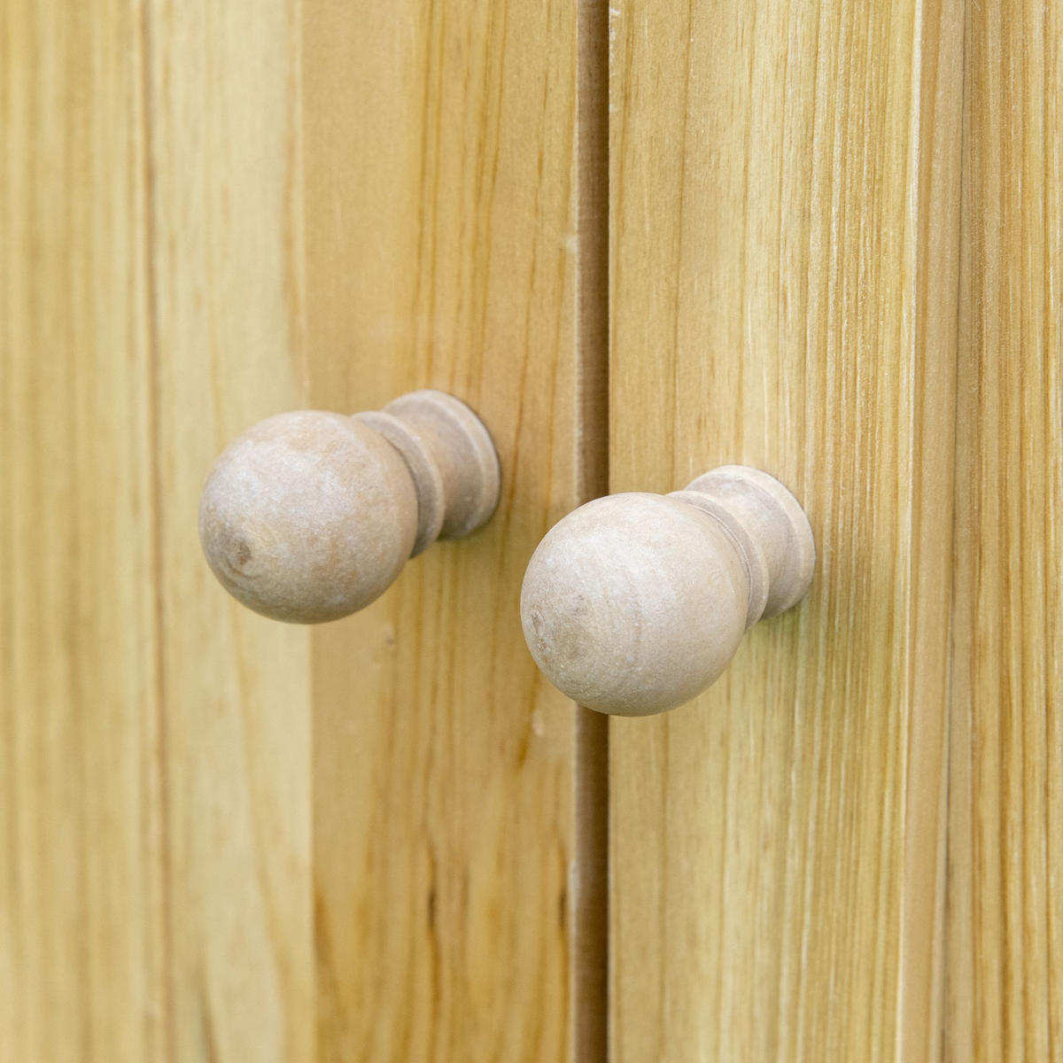 GERÄTESCHUPPEN DE-17585 2 Türen mit Metallplatte Naturholz - Naturfarben, Holz (80/92/45cm) - ComfortXL