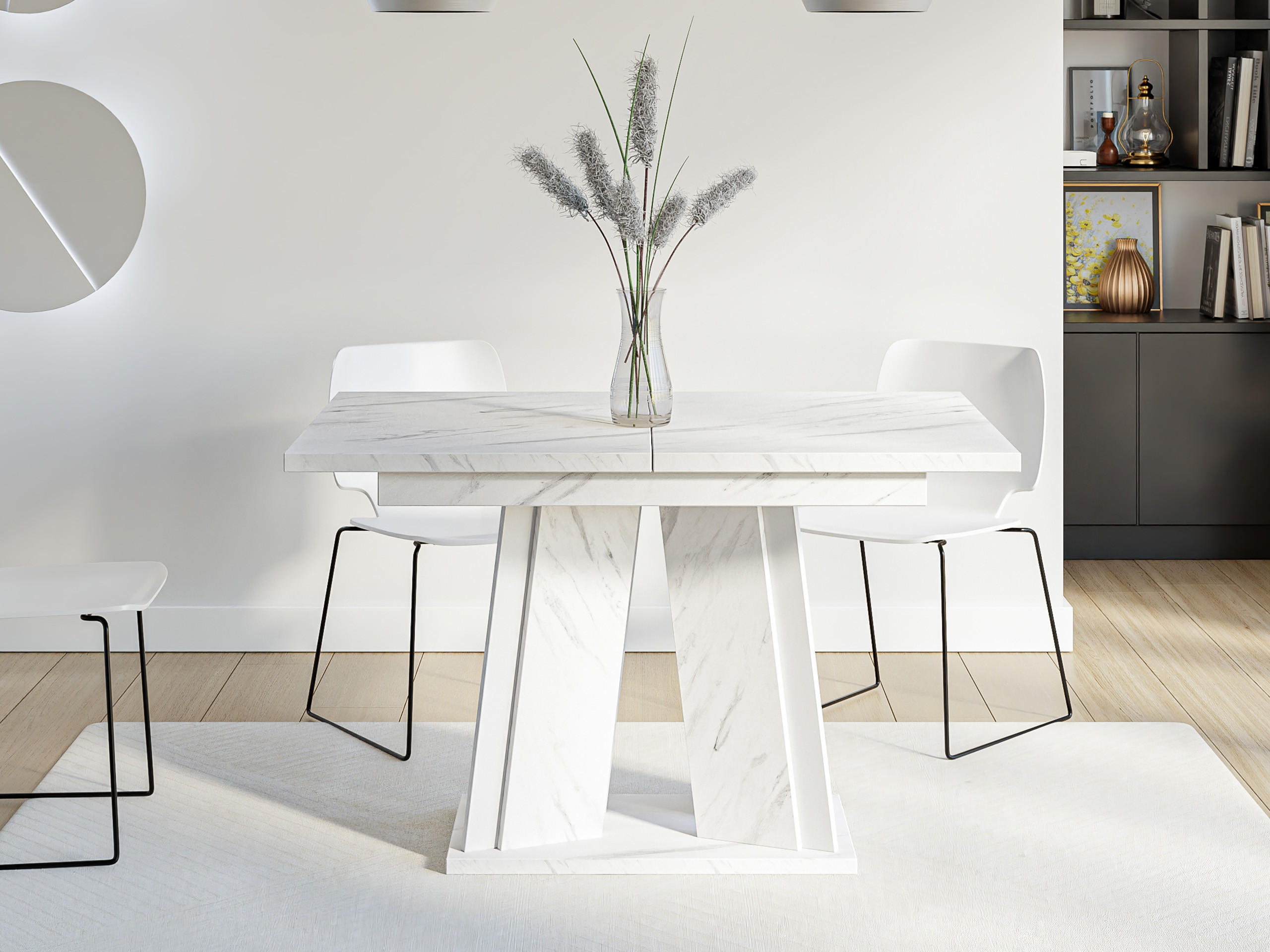 ESSTISCH ausziehbar Doha - Weiß, Holzwerkstoff (80/120/75cm) - MIRJAN24