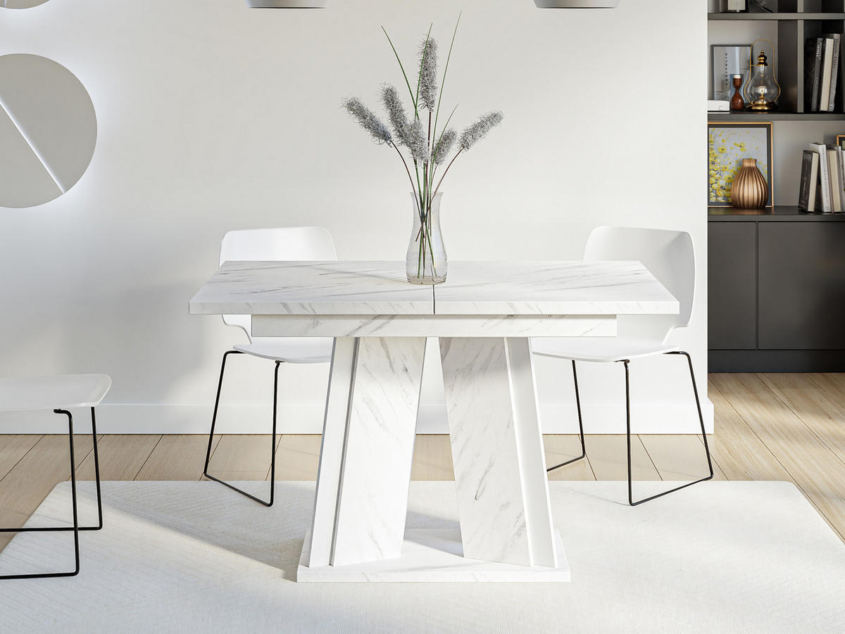 ESSTISCH ausziehbar Doha - Weiß, Holzwerkstoff (80/120/75cm) - MIRJAN24
