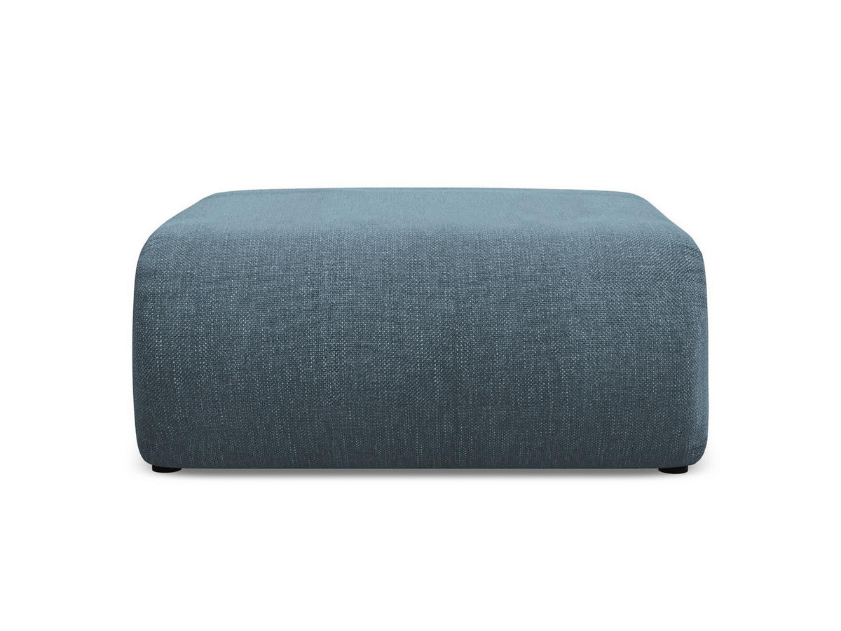 POUF Chenille Stoff Blau - Blau/Blaugrau, Kunststoff/Textil (94/40/89cm) - Makamii