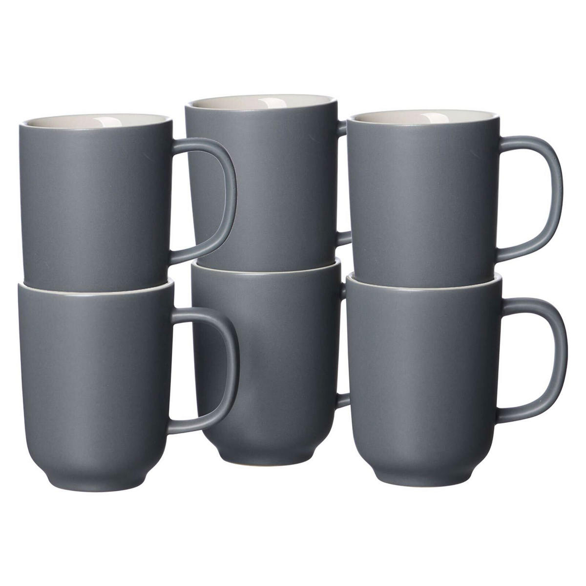 KAFFEEBECHER Jasper grau 285 ml 6er Set - Grau, Keramik (0.285L) - Ritzenhoff Breker