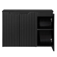 WASCHBECKENSCHRANK Newport-56 - Schwarz, Holzwerkstoff (90/60/40cm) - Lomado
