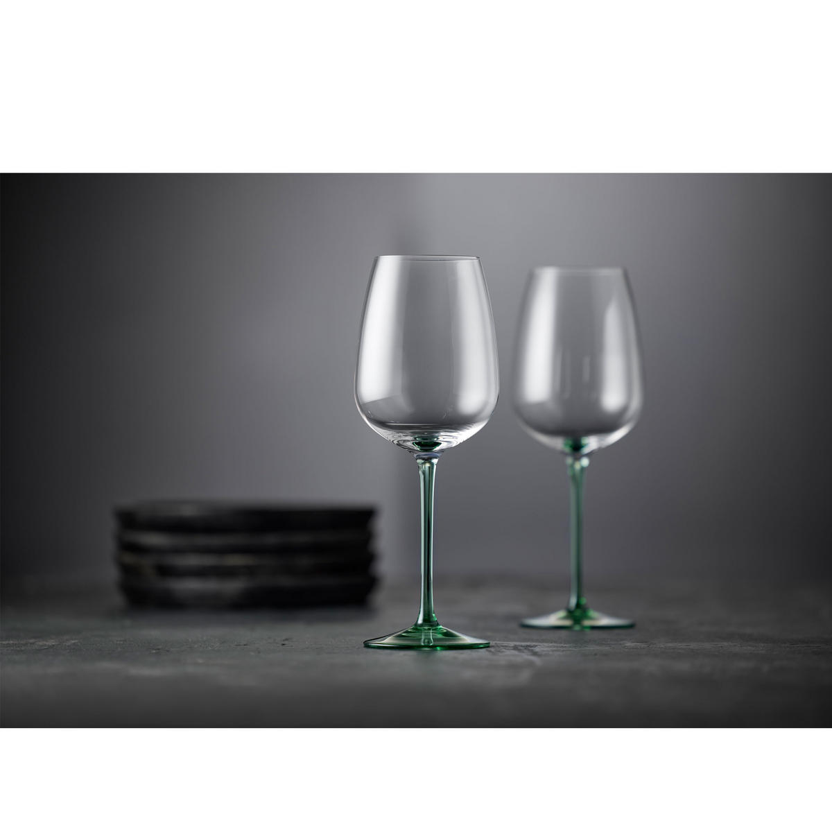 WEINGLAS Vienna 4er Set, Glas, Grün, 530 ml - Grün, Glas (0.53L) - Lyngby Glas