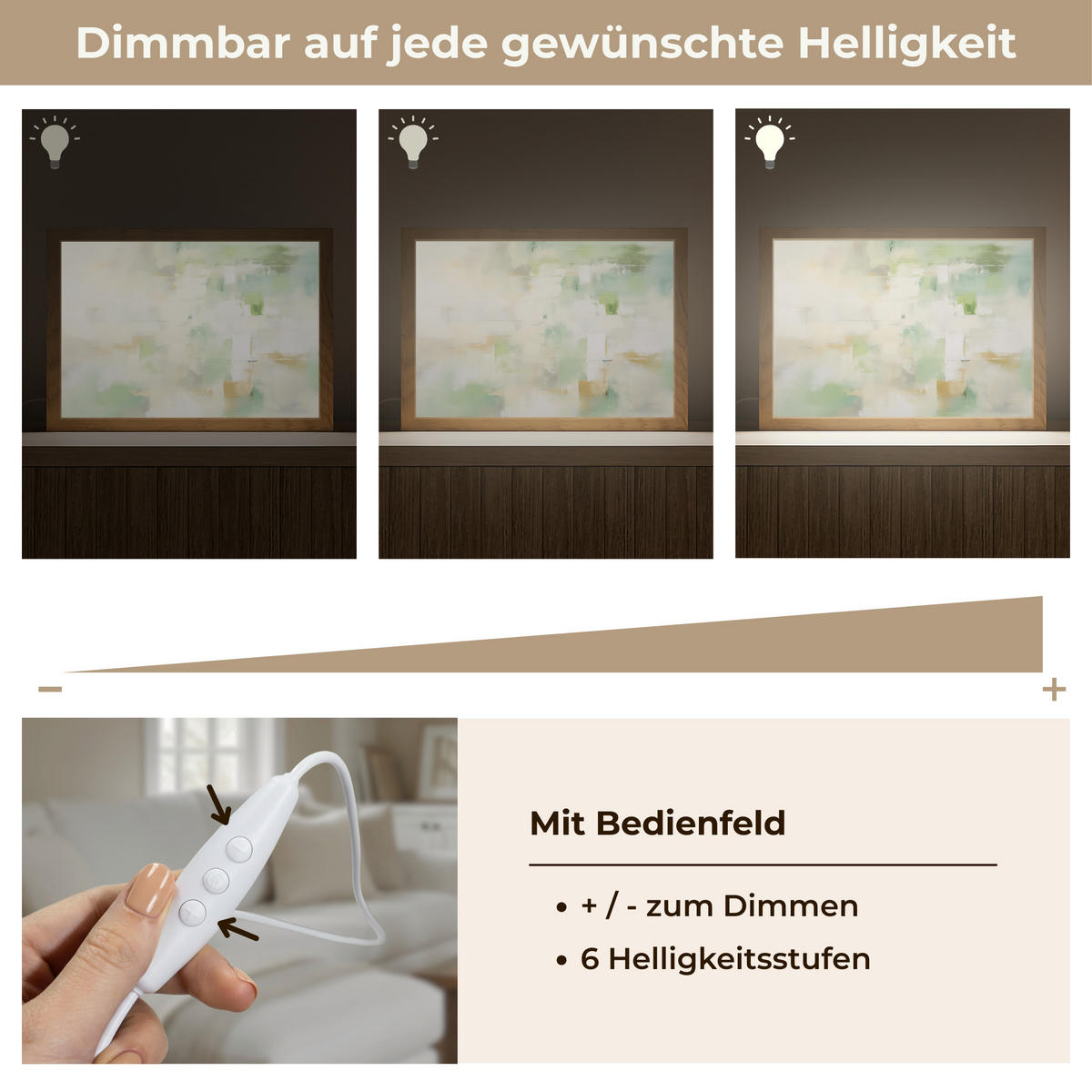 TISCHLEUCHTE Abstrakt - Kunst - Weiß - Grün - Modern 30x20 cm - Blau, Holzwerkstoff (8/30/20cm) - OnlyWow