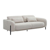 SOFA 3-Sitzer mit verstellbarer Rückenlehne - Stoff Beige - ARAVIO - Beige, Textil (102/100/210cm) - Vente-Unique