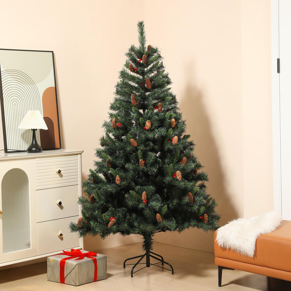 WEIHNACHTSBAUM künstlich - Grün, Kunststoff (90/210cm) - SVITA