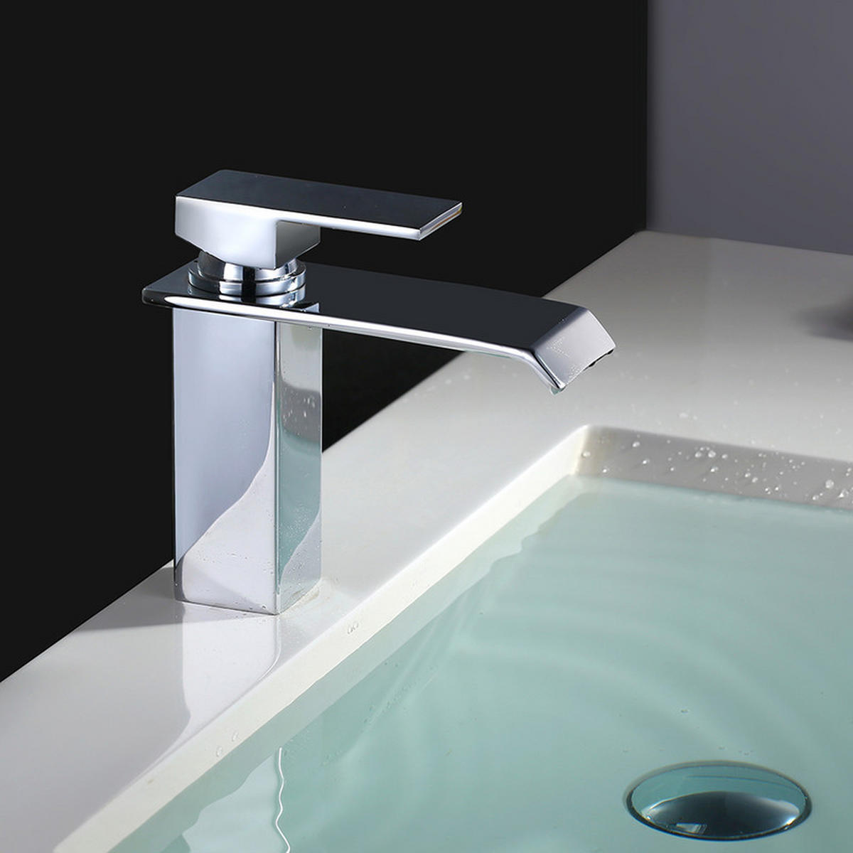 WASCHTISCHARMATUR Edelstahl Wasserfallauslauf - Chromfarben, Metall (20/7/25cm) - HOMELODY