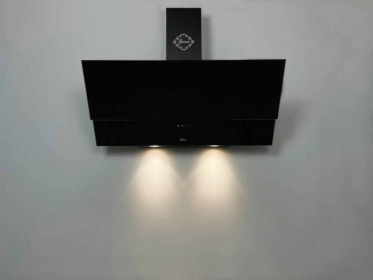 DUNSTABZUGSHAUBE GCH D 268 BL 9 PRIME + Umluftset, 90 cm Schwarz Glas - Schwarz, Glas/Metall (90/36/37cm) - Gurari