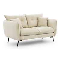 2-SITZER-SOFA Nordloft Beige Samt - Beige/Schwarz, Holz/Textil (174/86/100cm) - S-Style Möbel