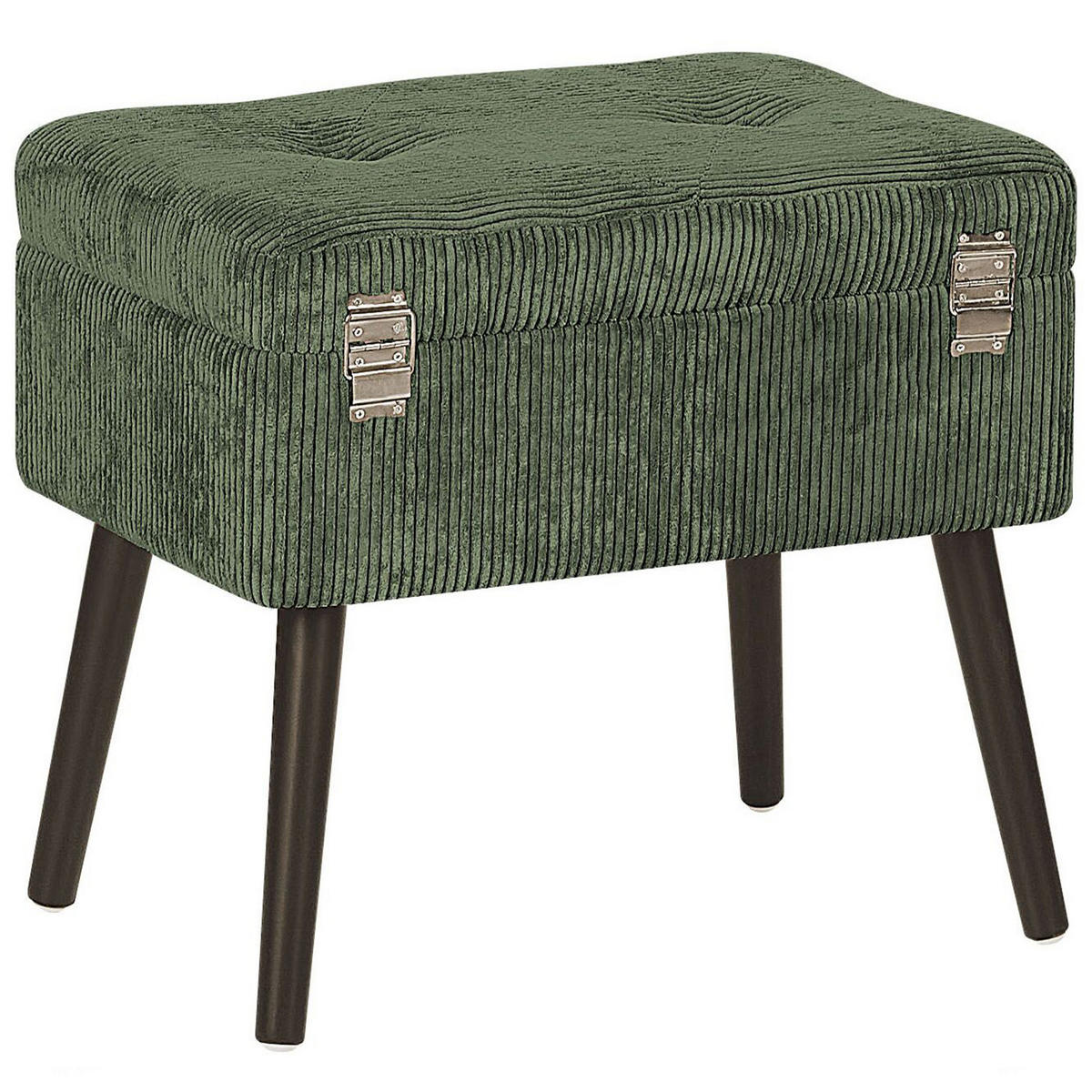 HOCKER Mallard 36/52/46 cm - Grün, Textil (52/46/36cm) - Beliani