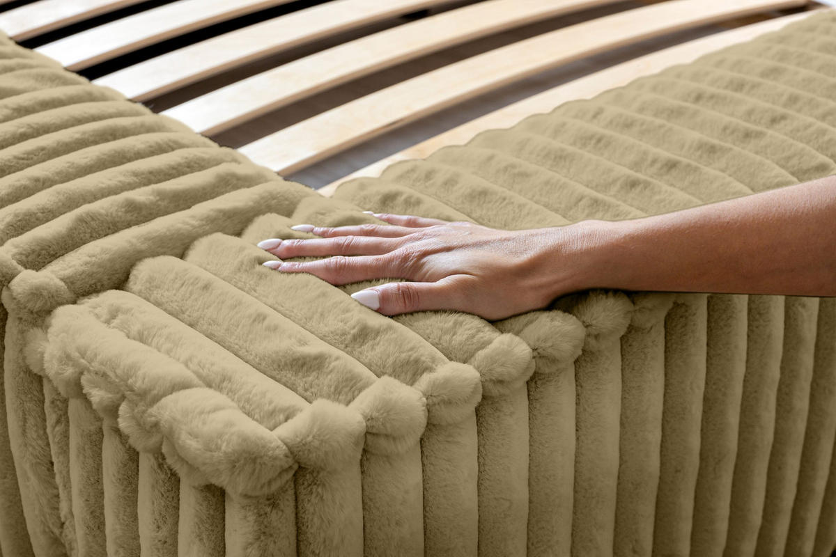 POLSTERBETT Doppelbett Burren 140x200 cm Dunkelbeige - Braun, Textil (140/200cm) - Meblito