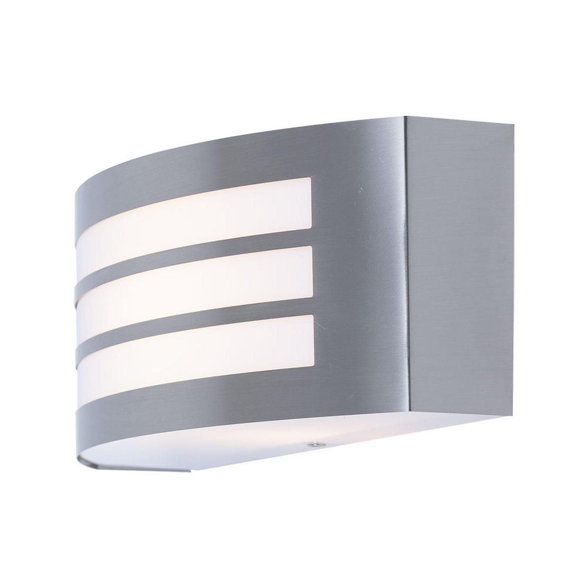 LED AUSSEN-WANDLEUCHTE Edelstahl Silber - Silberfarben, Metall (25/9/25cm)