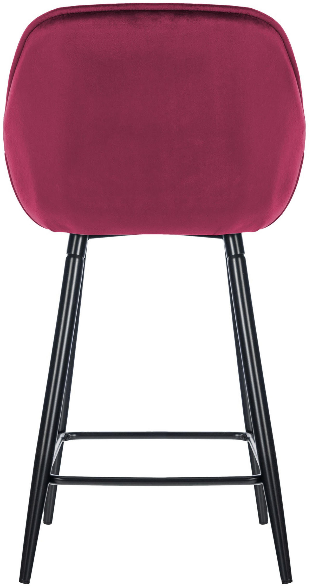 BARHOCKER 2er Set Samt lila - Lila/Schwarz, Textil/Metall (54/103/57.5cm) - CLP