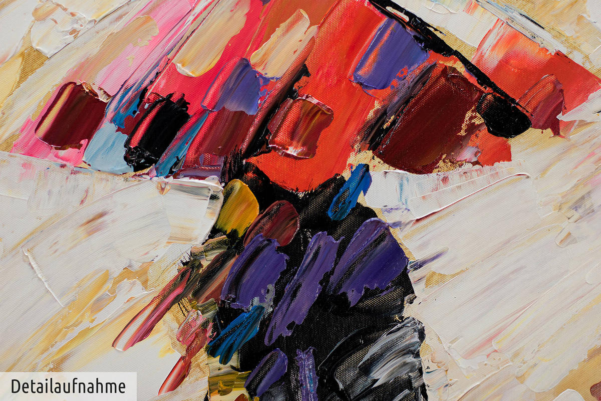 ACRYLBILD HANDGEMALT 60/90 cm - Blau/Gelb, Holz/Textil (60/90cm) - KUNSTLOFT