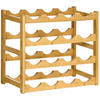 WEINREGAL Flaschenregal Weinhalter für 16 Flaschen Standregal aus Bambus Natur - Naturfarben, Naturmaterialien (23.5/38/43cm) - HOMCOM