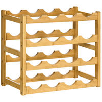 WEINREGAL, Bambus, Naturholz - Naturfarben, Naturmaterialien (23.5/38/43cm) - HOMCOM