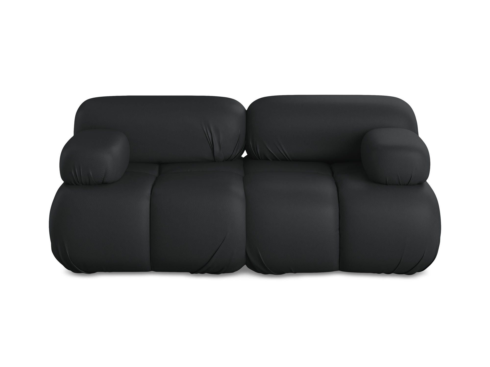2-SITZER-SOFA Kunstleder Schwarz - Schwarz/Grau, Leder/Kunststoff (190/70/96cm) - Makamii